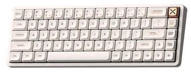 Main image of Vszerda Magi65 Low Profile Mechanical Keyboard Wireless 65% Keyboard Ultra Slim for Creamy Typing, Hot Swappable, RGB Backlit, PBT Keycaps, Aluminum Case, BT/2.4G/USB-C, for Mac/Windows (Ochre White)