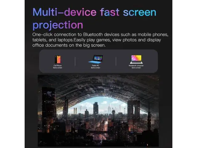Alt view image 3 of 7 - S30 Android System HD Portable WiFi Mobile Projector, Plug Type:UK Plug UK Plug (Black)