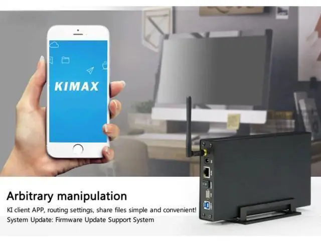Alt view image 2 of 7 - U35WF 6TB 3.5 inch Mobile Multi-Function Hard Disk Box WiFi Wireless NAS Private Cloud Storage Office Home (Hard Drives not Included)