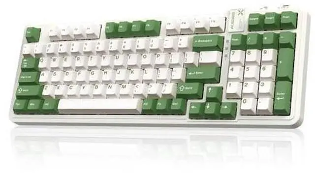 Main image of Vszerd 98Pro Silent Mechanical Keyboard, Wireless Hot Swappable Gaming Keyboard with Backlit,Gasket Structure,Pre-lubed Tactile Switches,2.4GHz/Type-C/Bluetooth Custom Keyboards (Green & White-Silent)