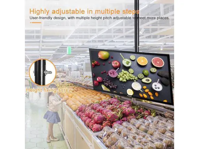 Alt view image 7 of 7 - 32-65 inch Universal Height & Angle Adjustable Single Screen TV Wall-mounted Ceiling Dual-use Bracket, Retractable Range: 0.5-2m