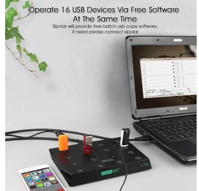 Alt view image 2 of 5 - best desktop 16 ports USB 3.0 duplicator hub USB flash driver copier with free copy software