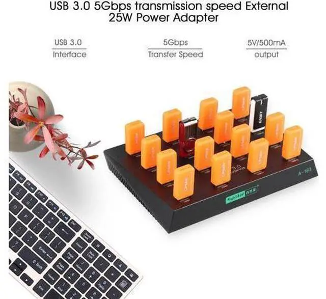 Alt view image 4 of 5 - best desktop 16 ports USB 3.0 duplicator hub USB flash driver copier with free copy software