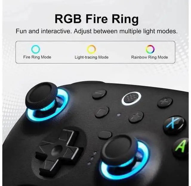 Alt view image 4 of 7 - 8BitDo Ultimate 2 Wireless Controller for Windows PC, Apple, Steam & Android, Gaming Controller with TMR Joysticks, Hall/Tactile Triggers, Motion Control, RGB Fire Ring, 1000Hz Polling Rate Black