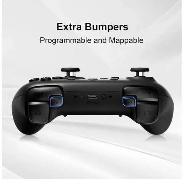 Alt view image 5 of 7 - 8BitDo Ultimate 2 Wireless Controller for Windows PC, Apple, Steam & Android, Gaming Controller with TMR Joysticks, Hall/Tactile Triggers, Motion Control, RGB Fire Ring, 1000Hz Polling Rate Black