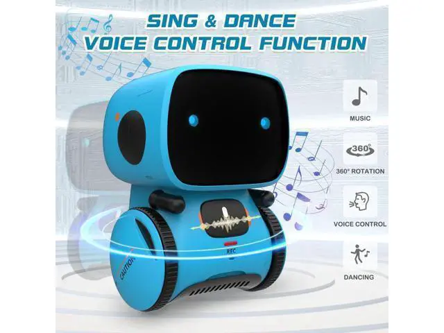 Alt view image 2 of 6 - Robot Toy for Kids, Interactive Voice Touch Controlled Smart Robotics with Singing, Dancing, Speech Recognition and Voice Recording, Idea Gift Toy for Babies Toddlers Children Kids - Blue