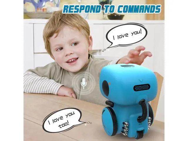 Alt view image 3 of 6 - Robot Toy for Kids, Interactive Voice Touch Controlled Smart Robotics with Singing, Dancing, Speech Recognition and Voice Recording, Idea Gift Toy for Babies Toddlers Children Kids - Blue