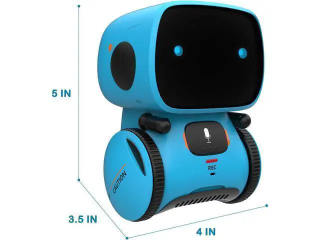 Alt view image 5 of 6 - Robot Toy for Kids, Interactive Voice Touch Controlled Smart Robotics with Singing, Dancing, Speech Recognition and Voice Recording, Idea Gift Toy for Babies Toddlers Children Kids - Blue