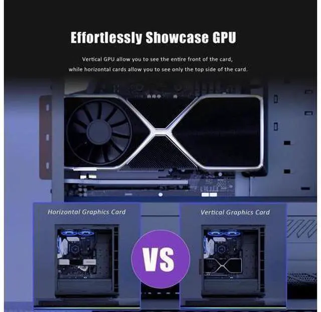 Alt view image 4 of 7 - wusu 3-Slot GPU Support Bracket with 150mm PCIe 5.0 Riser Cable for GPU Vertical Mount, Compatible with RTX5090 RTX4090 RX9070 RX7900, PC Cases with Open PCI 7/8-slot Design