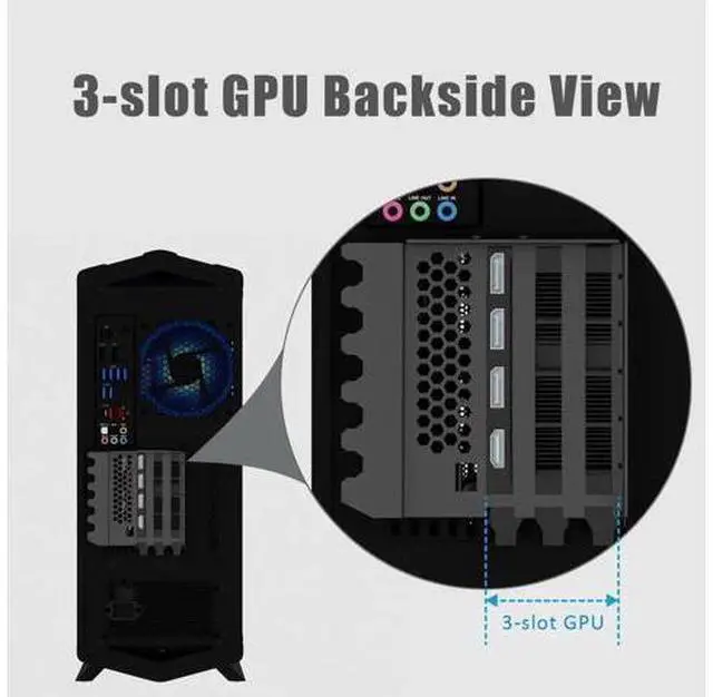 Alt view image 7 of 7 - wusu 3-Slot GPU Support Bracket with 150mm PCIe 5.0 Riser Cable for GPU Vertical Mount, Compatible with RTX5090 RTX4090 RX9070 RX7900, PC Cases with Open PCI 7/8-slot Design