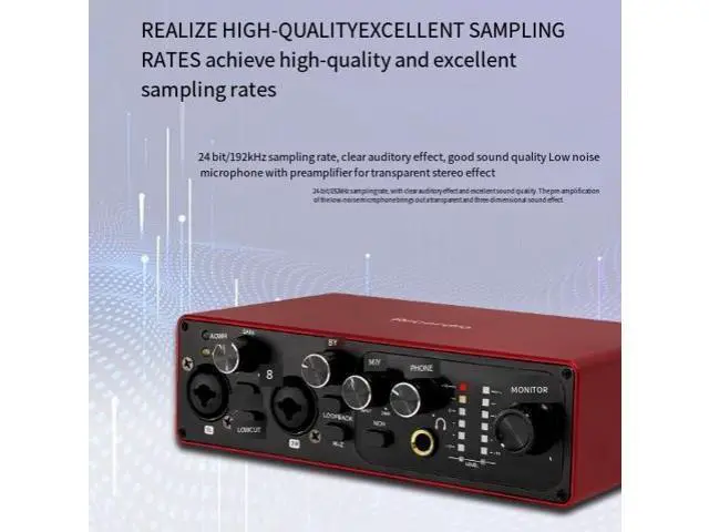 Alt view image 2 of 5 - Computer dual-channel audio recording sound card, USB driver-free audio recording sound card, musical instrument computer audio recording, arrangement, mixing console