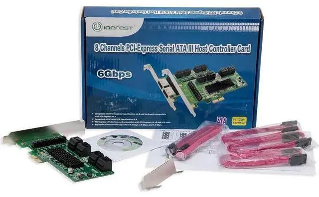 Alt view image 4 of 7 - IO CREST SI-PEX40071 SATA III 8 Port Controller Card PCE-e 2.0 x2 with Low Profile Bracket