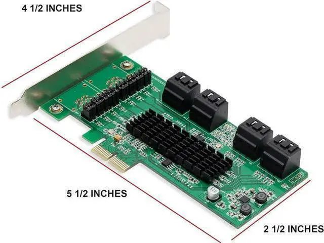 Alt view image 3 of 7 - IO CREST SI-PEX40071 SATA III 8 Port Controller Card PCE-e 2.0 x2 with Low Profile Bracket