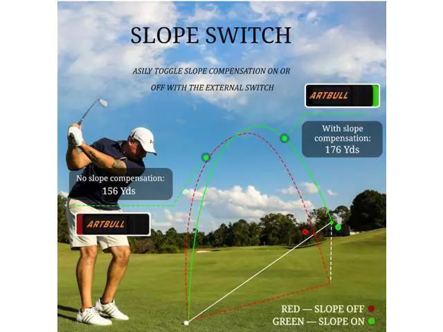 Alt view image 6 of 7 - 7-mode 650/1000m outdoor laser distance measuring instrument with magnetic iron ramp switch lock flag vibration golf measuring device