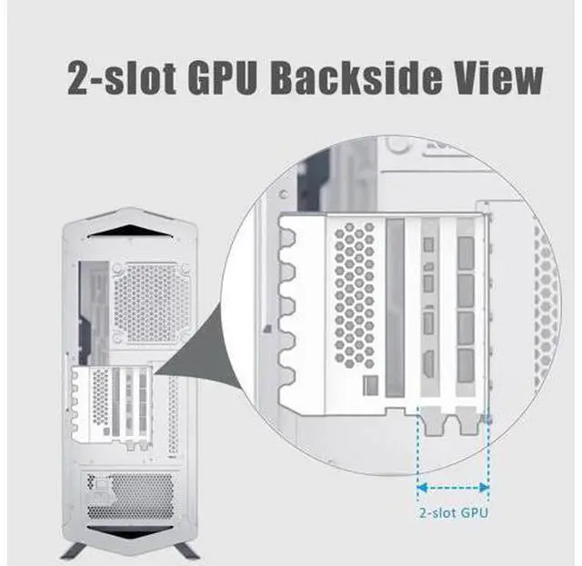 Alt view image 2 of 7 - wusu 2-Slot GPU Support Bracket with 200mm PCIe 5.0 Riser Cable for GPU Vertical Mount, Compatible with RTX5090 RTX4090 RX9070 RX7900, PC Cases with Open PCI 7/8-slot Design