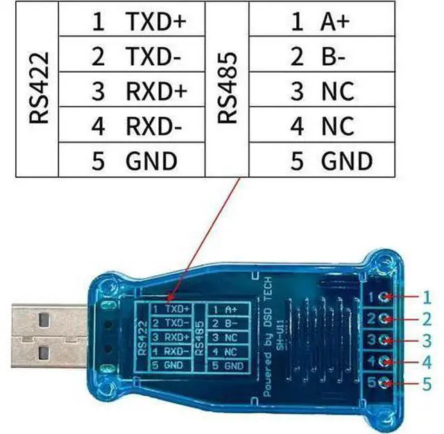 Alt view image 2 of 7 - DSD TECH SH-U11 USB to RS485 RS422 Converter with FTDI FT232R Chip Work for Modbus