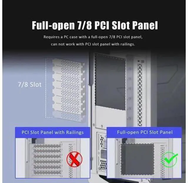Alt view image 4 of 7 - wusu 3-Slot GPU Support Bracket with 150mm PCIe 5.0 Riser Cable for GPU Vertical Mount, Compatible with RTX5090 RTX4090 RX9070 RX7900, PC Cases with Open PCI 7/8-slot Design