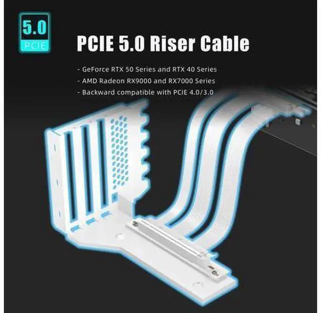 Alt view image 5 of 7 - wusu 3-Slot GPU Support Bracket with 150mm PCIe 5.0 Riser Cable for GPU Vertical Mount, Compatible with RTX5090 RTX4090 RX9070 RX7900, PC Cases with Open PCI 7/8-slot Design