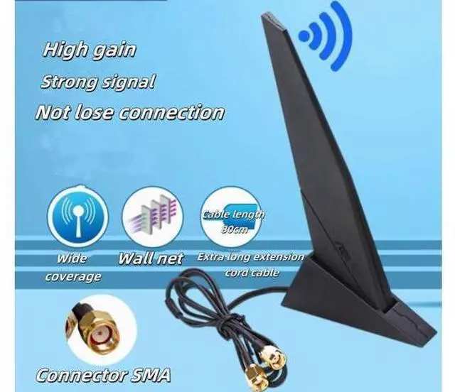 Alt view image 2 of 7 - External WiFi 6 6E Antenna 2.4G/5G Magnetic Base Antenna PC Desktop Computer for Asus Rog Strix Z690 B460 B360 H610 H670 M13H M12 M11 WiFi 2T2R Motherboard Card (Cable 80cm/2.7ft)
