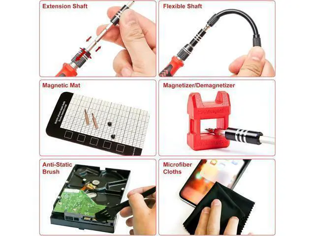 Alt view image 4 of 7 - STREBITO Precision Screwdriver Set 124-Piece Electronics Tool Kit with 101 Bits Magnetic Screwdriver Set for Computer, Laptop, Cell Phone, PC, MacBook, iPhone, PS4, PS5, Xbox Repair