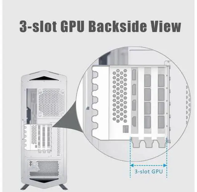 Alt view image 7 of 7 - wusu 3-Slot GPU Support Bracket with 150mm PCIe 5.0 Riser Cable for GPU Vertical Mount, Compatible with RTX5090 RTX4090 RX9070 RX7900, PC Cases with Open PCI 7/8-slot Design