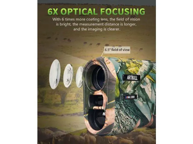 Alt view image 7 of 7 - wusu NK-1000 camouflage golf distance measuring instrument, hunting charging binocular distance measuring instrument, 1000 meters