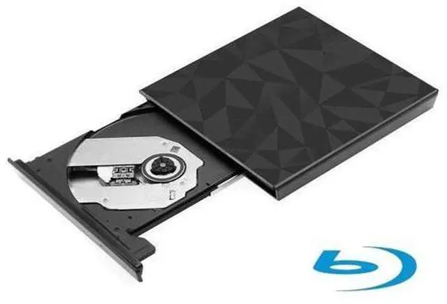 Main image of USB 3.0 external optical drive, DVD burner, portable laptop computer optical drive, large diamond pattern CD, for burning DVDs Diamond pattern black single-head blue light Konbo