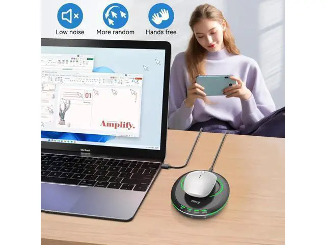 Alt view image 2 of 7 - Giecy Ultra Slim Undetectable Mouse Mover, Mouse Jiggler with Adjustable Interval Timer & Breathing Light, Simulates Realistic Mouse Movement for Keeping Computer Laptop Active Office Home Remote Work