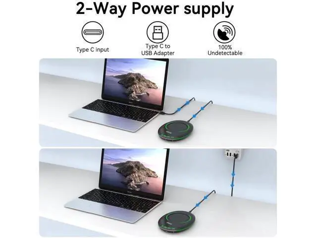 Alt view image 6 of 7 - Giecy Ultra Slim Undetectable Mouse Mover, Mouse Jiggler with Adjustable Interval Timer & Breathing Light, Simulates Realistic Mouse Movement for Keeping Computer Laptop Active Office Home Remote Work