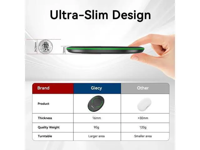 Alt view image 7 of 7 - Giecy Ultra Slim Undetectable Mouse Mover, Mouse Jiggler with Adjustable Interval Timer & Breathing Light, Simulates Realistic Mouse Movement for Keeping Computer Laptop Active Office Home Remote Work