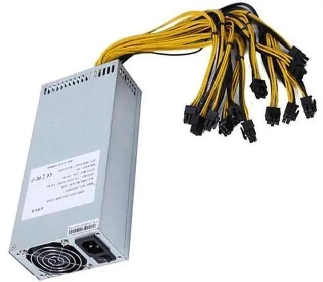Alt view image 6 of 6 - 2000w 10x6PIN 2U 180~240v GPU PSU Mining Power Supply Server for Ethereum BTC Mining Machine
