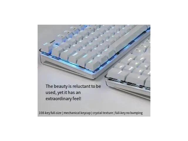 Alt view image 2 of 5 - Magat 108-key mechanical keyboard with backlighting, USB, black and blue keys, Cherry keys, Gateron keys