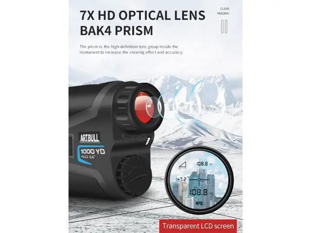Alt view image 4 of 7 - wusu Golf rangefinder telescope with a range of 1000 meters for height measurement, distance measurement, speed measurement, hunting and laser ranging.