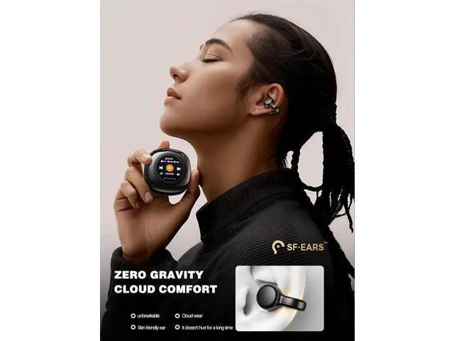 Alt view image 6 of 6 - Xmenha Open Ear Clip on Earbuds Cuff Wireless Bluetooth Out of Ear Ear Cuff Headphones Open Ear Clip on Ear Buds Earphones AIR Bone Conduction Earbuds Headphones Outer Ear not in Ear