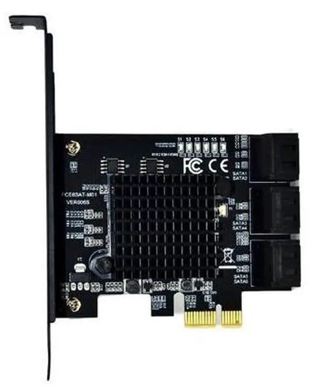 Alt view image 2 of 7 - PCIE to SATA Card Expansion Adapter 6 Port SATA III 6G for SSD HDD IPFS Mining