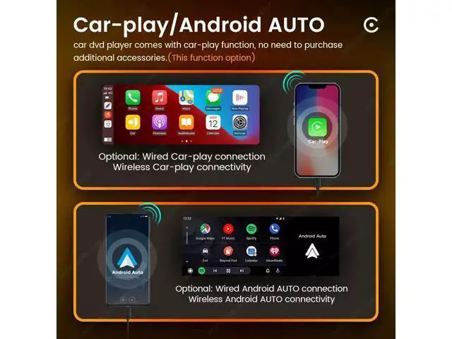 Alt view image 3 of 7 - 1Din 6.86 inch Car Radio Wireless CarPlay Wireless Android A OD2 4LED