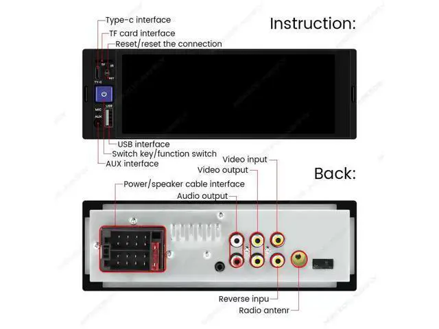 Alt view image 4 of 7 - 1Din 6.86 inch Car Radio Wireless CarPlay Wireless Android A OD2 4LED