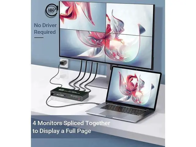 Alt view image 2 of 7 - Video Wall Controller 2x2 4K 30Hz Processor HDMI 1.4 HDCP 1.4 Support 8 Display Modes -1x2, 1x3, 1x4, 2x2, 4x1, 3x1, 2x1 with 1 DVI or HDMI Input 4 HDMI Output