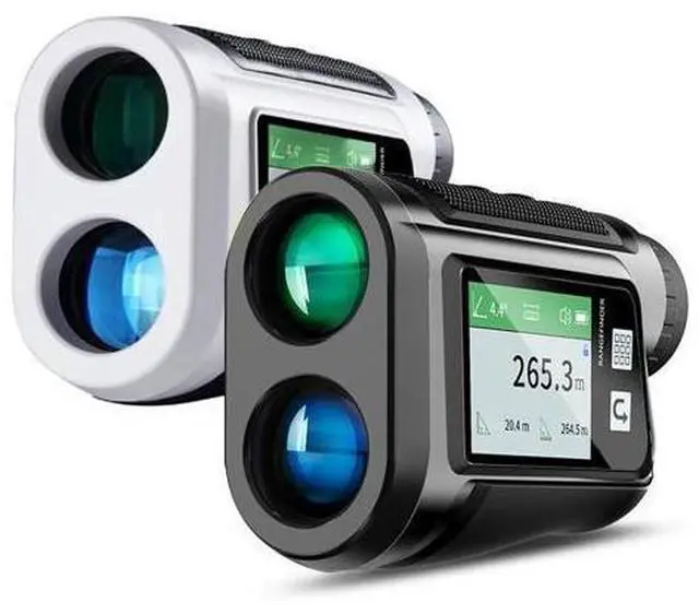 Main image of 600m charging touchscreen golf laser rangefinder telescope voice-activated height measurement and angle measurement white