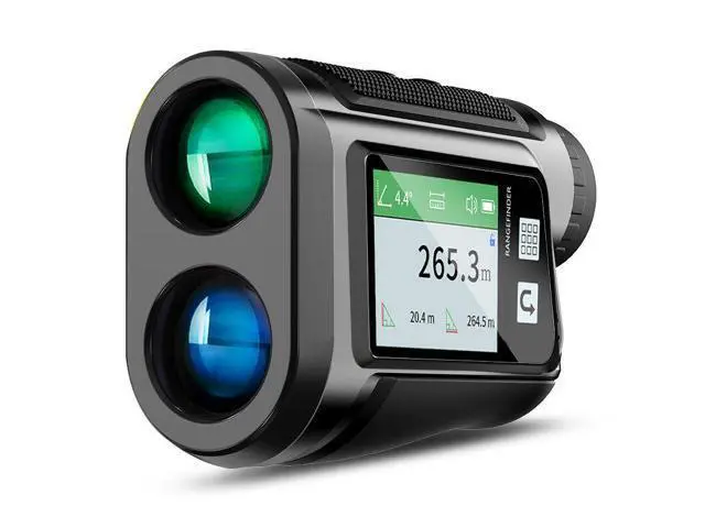 Alt view image 3 of 7 - 600m charging touchscreen golf laser rangefinder telescope voice-activated height measurement and angle measurement white