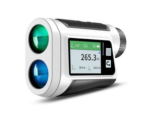 Alt view image 4 of 7 - 600m charging touchscreen golf laser rangefinder telescope voice-activated height measurement and angle measurement white