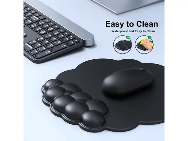 Alt view image 4 of 7 - Cloud Mouse Pad with Wrist Rest, Cloud Keyboard Wrist Rest, Mouse Pad Wrist Support, Ergonomic Keyboard Mouse Wrist Support (Black)
