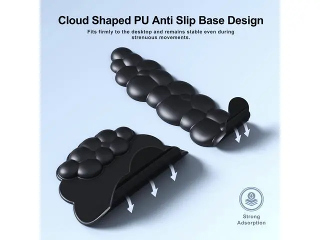 Alt view image 7 of 7 - Cloud Mouse Pad with Wrist Rest, Cloud Keyboard Wrist Rest, Mouse Pad Wrist Support, Ergonomic Keyboard Mouse Wrist Support (Black)