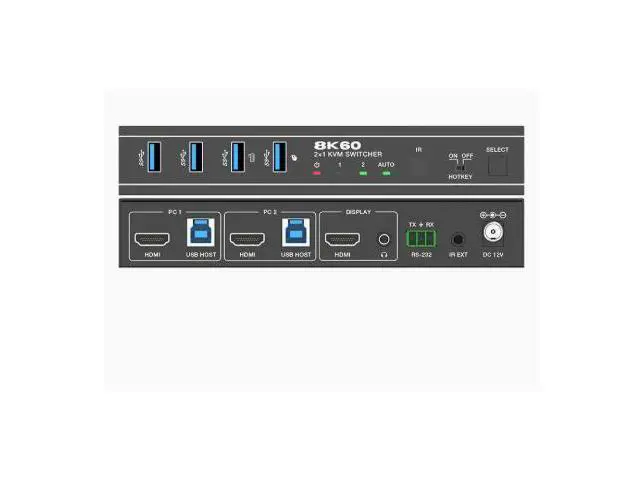 Alt view image 2 of 5 - 8K60 Dual-Input Single-Output KVM Seamless Switching Controller - Professional-level Multi-Host Shared Single Screen