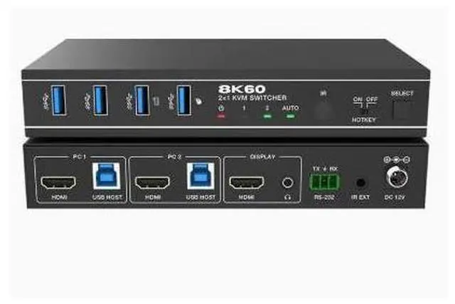 Main image of 8K60 Dual-Input Single-Output KVM Seamless Switching Controller - Professional-level Multi-Host Shared Single Screen