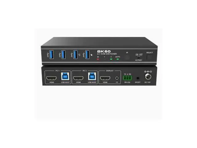 Alt view image 3 of 5 - 8K60 Dual-Input Single-Output KVM Seamless Switching Controller - Professional-level Multi-Host Shared Single Screen
