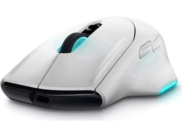 Alt view image 4 of 5 - ALIENWARE WIRELESS GAMING MOUSE 26000DPI ,2.4GHz Wireless USB Wired DUAL-MODE BATTERY LIFE 140 hour NON-SLIP GRIP - AW620M Lunar Light
