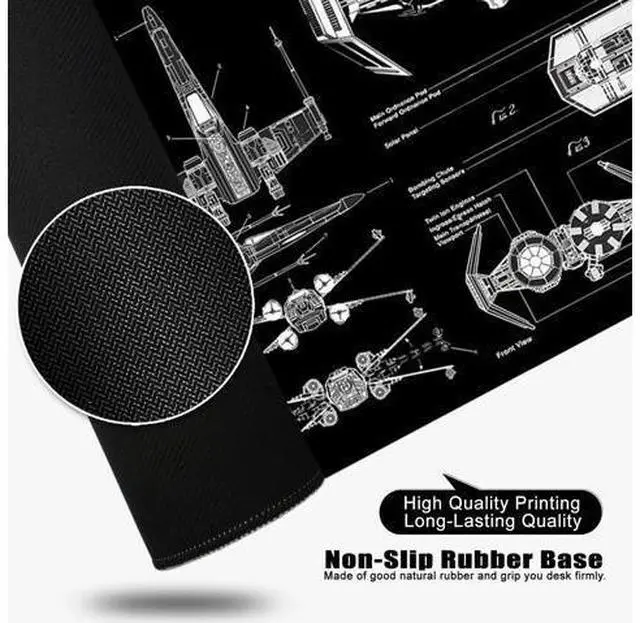 Alt view image 4 of 6 - Black Gaming Mouse Pad Large Mouse Pad XL Desk Mat 31.5x11.8x0.12 inch Large Desk Pad Design Keyboard Pad (Design -6)