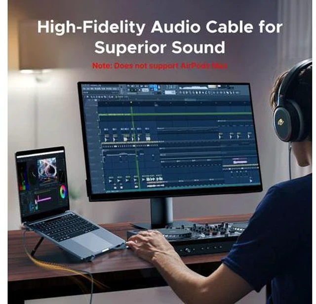 Alt view image 4 of 7 - USB C to Aux Type C to 3.5mm Audio Adapter Hi-Res 32bit/384KHz Stereo Cord Headphone Male Car Auxiliary Cable Compatible with iPhone 17 16 15 Pro Max, Galaxy S25 S24 Ultra iPad Pixel 10, 3.3FT