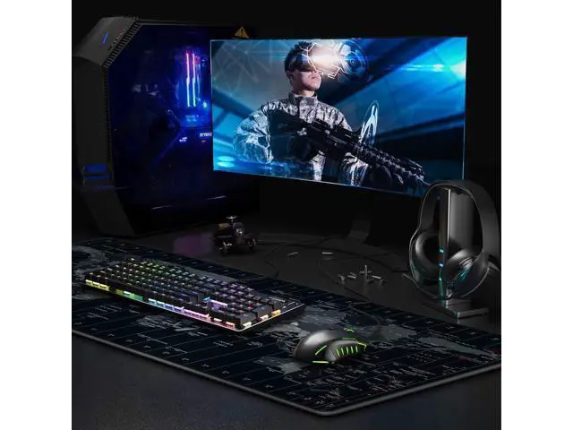 Alt view image 7 of 7 - Large Gaming Mouse Pad Extended Desk Mat XXL Mousepad with Non-Slip Keyboard Pad for Office Laptop, Computer and PC - 35.4 x 15.7 inches World Map